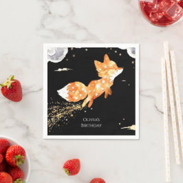 Simple Forest Fox Birthday Serviette