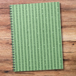 Simple Forest Green Glitter Style Vertical Stripes Notizblock