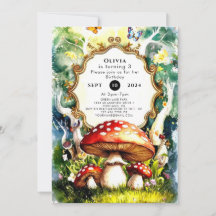 Simple Forest Mushroom Birthday
