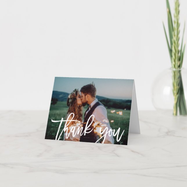 Simple Foto Overlay Wedding Vielen Dank (Vorderseite)