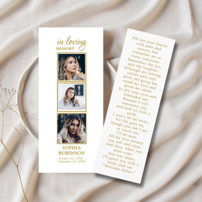 Simple Funérailles 3 Photo Carte de prière de Symp (Créateur téléchargé)