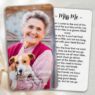 Simple funéraire moderne Photo carte de prière com