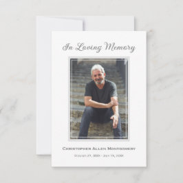 Simple Funeral Photo Sympathy Memorial Dankeskarte