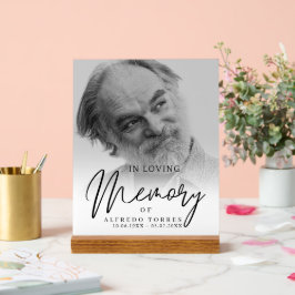 Simple Funeral Sympathy Photo Memorial  Acrylschild