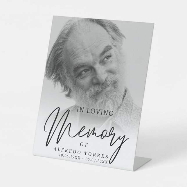 Simple Funeral Sympathy Photo Memorial  Sockelschild (Vorderseite)