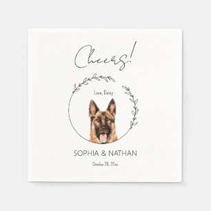 Simple German Shepherd Wedding Cocktail Napkins Serviette