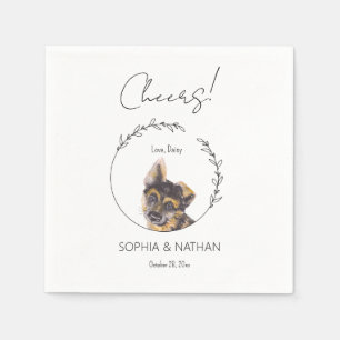 Simple German Shepherd Wedding Cocktail Napkins Serviette