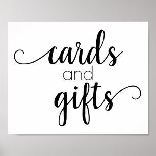 Simple Gift Table Black Script Any Party Event Poster