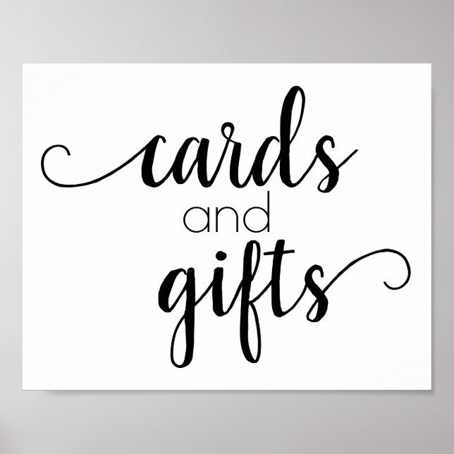 Simple Gift Table | Black Script Any Party Event Poster (Vorne)