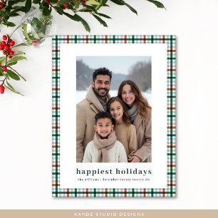 Simple Gingham Foto Glücklichste Weihnachten