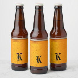 Simple Gold Beer Monogram Christmas party Bierflaschenetikett