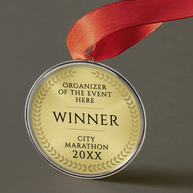 Simple Gold Black Recognition Gala  Award Medal Ornament Aus Metall (Von Creator hochgeladen)