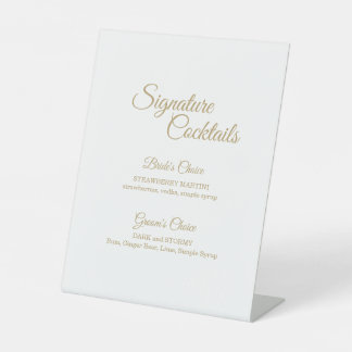 Simple Gold Calligraphy Cocktail Menu Sockelschild