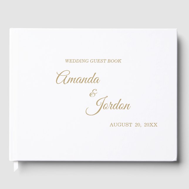 Simple Gold Calligraphy Gästebuch (Vorderseite)