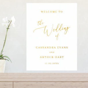 Simple Gold Classic Elegante Wedding Foliendrucke