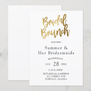 Simple Gold Foil Textures Bridesmaids Luncheon Einladung