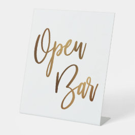 Simple Gold Handwriting Typografy Open Bar Sockelschild