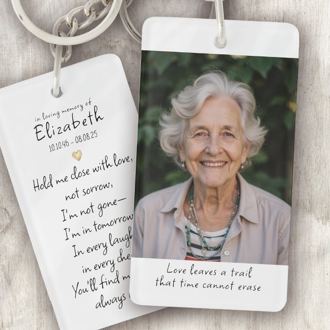 Simple Gold Heart Photo Poem Memorial (Créateur téléchargé)