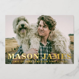 Simple Gold Modern Photo Faire-part de graduation