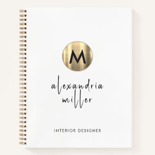 Simple Gold Monogram Notizbuch