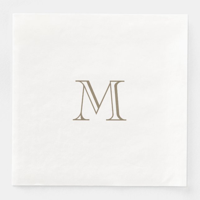 Simple Gold Monogram Paper Napkin Serviette (Vorderseite)