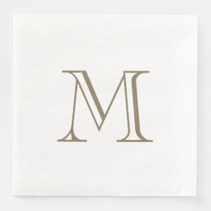 Simple Gold Monogram Paper Napkin Serviette