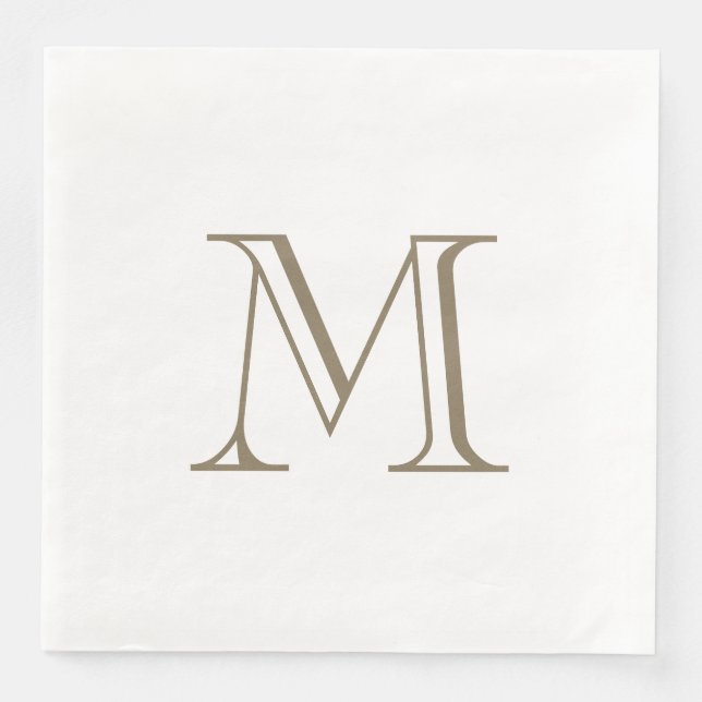 Simple Gold Monogram Paper Napkin Serviette (Vorderseite)