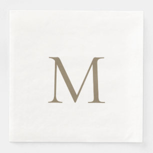 Simple Gold Monogram Paper Napkin Serviette