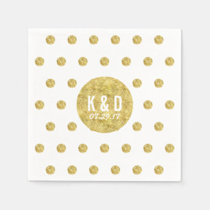 Simple Gold Polka Dots Moderne Hochzeit Serviette
