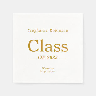 Simple Gold Script Graduation Party Serviette