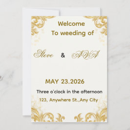 Simple Gold Wedding Invitation – Soft & Elegant Mi Einladung