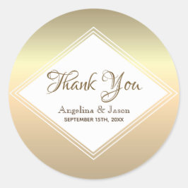 Simple Gold Wedding Vielen Dank Runder Aufkleber