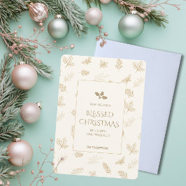 Simple Gold Winter Blätter Weihnachten