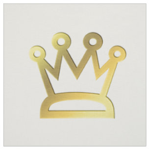 Simple Golden Crown Fabric Swatch Stoff