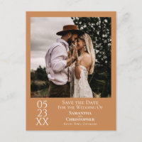 Simple Golden Tan Wedding Save the Date Foto