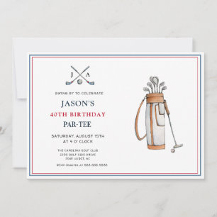 Simple Golf Themed PAR - T-SHIRT Geburtstag Einladung