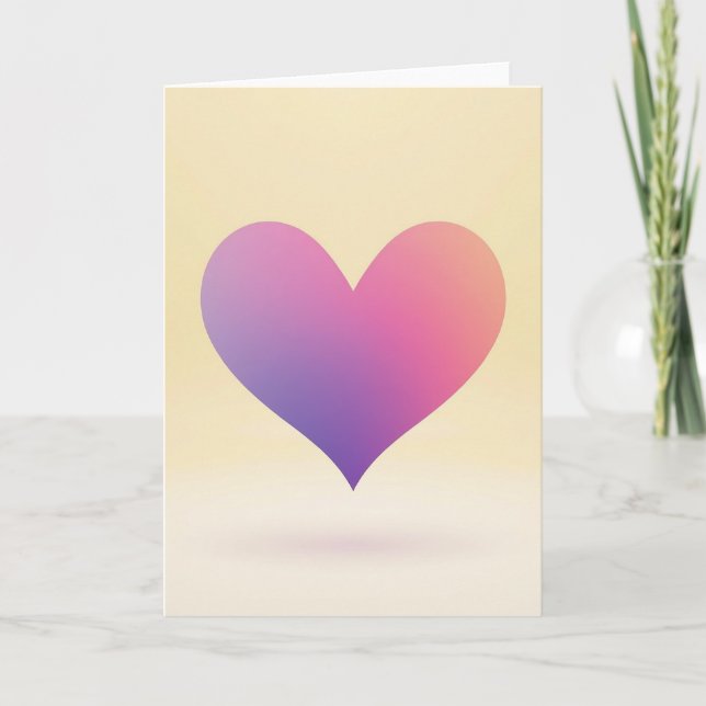 Simple Gradient Heart Card Karte (Vorderseite)
