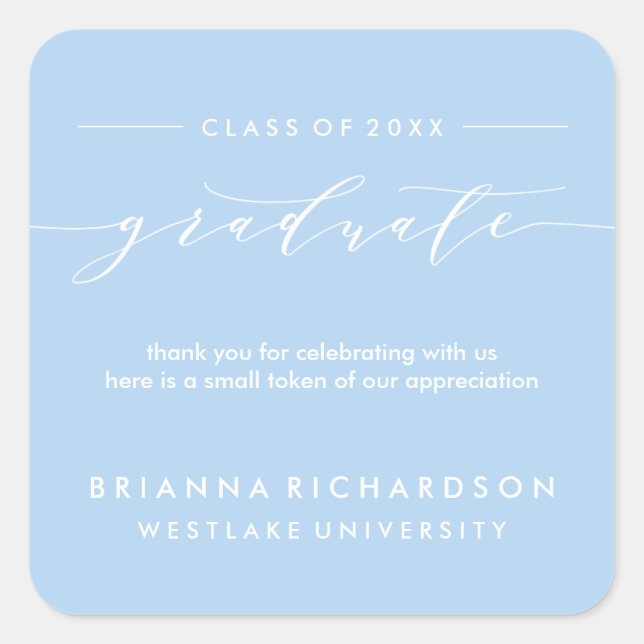 SIMPLE GRADUATE CALLIGRAPHIE | AUTOCOLLANT MERCI (Devant)