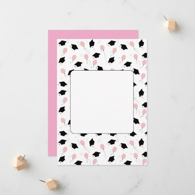 simple graduation announcement ankündigung (Vorderseite/Rückseite Beispiel)