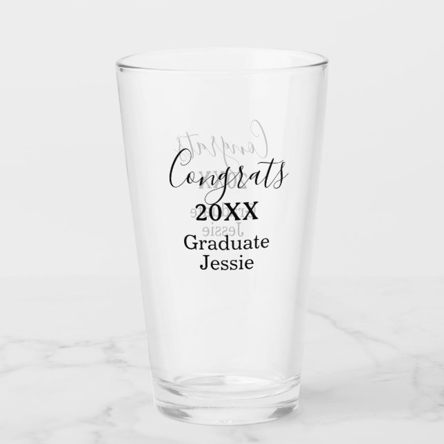 Simple graduation congratulations minimal add clas glas (Vorderseite)