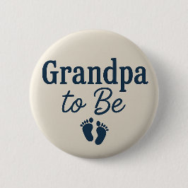 Simple Grandpa to be baby feet Button