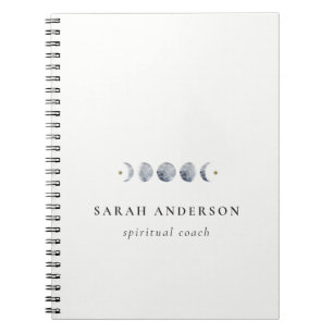 Simple Gray Lunar Celestial Moon Phase Wasserfarbe Notizblock