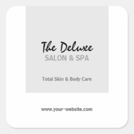 Simple Gray Square Wellness-Center Quadratischer Aufkleber