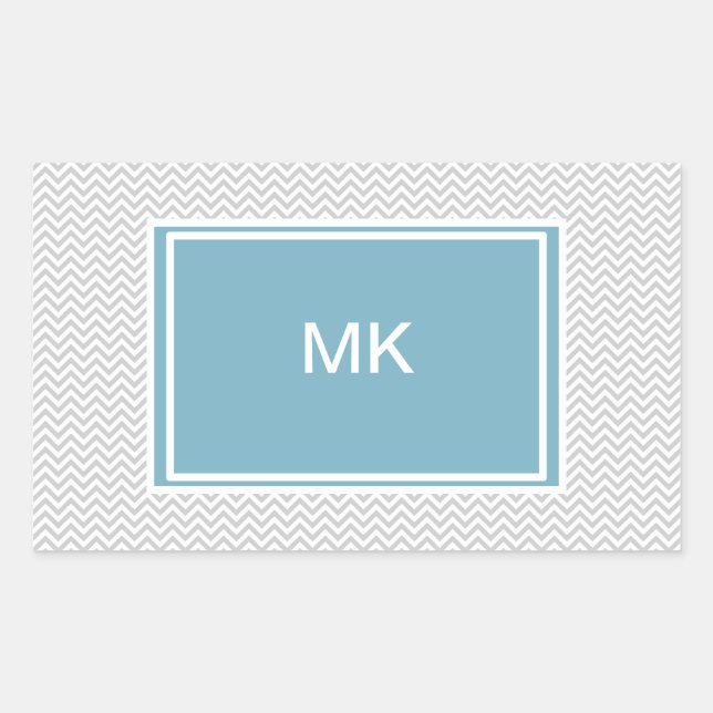 Simple Gray ZigZag Rechteckiger Aufkleber (Vorderseite)