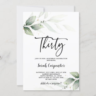 Simple Green 30. Geburtstag Einladung