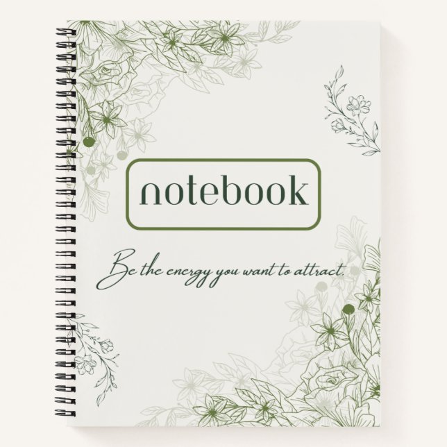 Simple green botanical notebook notizbuch (Vorderseite)