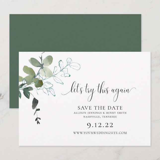 Simple Green Change the Date Mariage Save The D (Devant / Derrière)