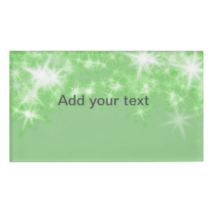 Simple green glitter sparkle stars add your text namenschild