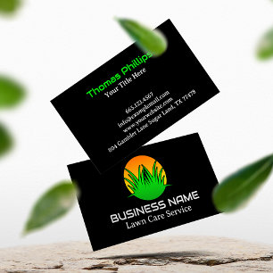 Simple Green Lawn Care Logo Visitenkarte