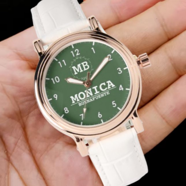 Simple green minimal Monogram Armbanduhr (Von Creator hochgeladen)